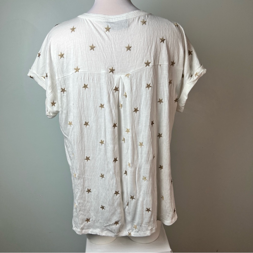Lane Bryant Ivory Blouse with Bronze Star Details Patriotic Size 14/16 - Picture 5 of 15